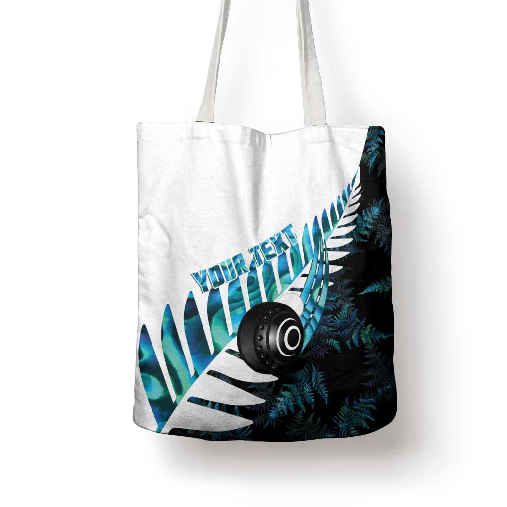 New Zealand Lawn Bowls Custom Tote Bag Aotearoa Silver Fern Paua Shell - Aussie Hoodie