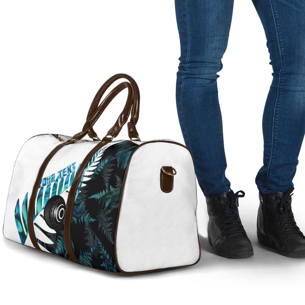 New Zealand Lawn Bowls Custom Travel Bag Aotearoa Silver Fern Paua Shell - Aussie Hoodie