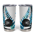 New Zealand Lawn Bowls Custom Tumbler Cup Aotearoa Silver Fern Paua Shell - Aussie Hoodie