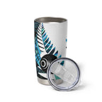New Zealand Lawn Bowls Custom Tumbler Cup Aotearoa Silver Fern Paua Shell - Aussie Hoodie