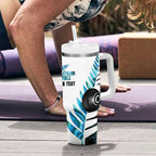 New Zealand Lawn Bowls Custom Tumbler With Handle Aotearoa Silver Fern Paua Shell - Aussie Hoodie