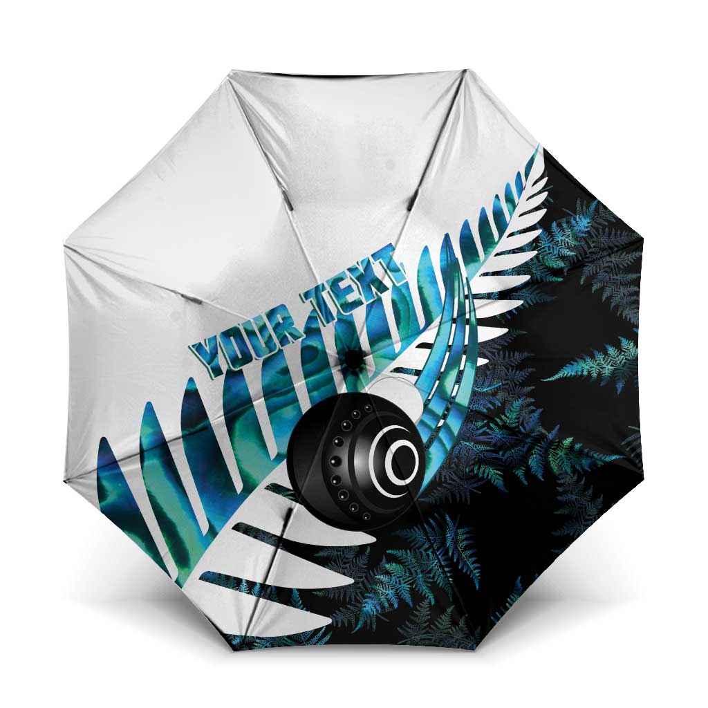 New Zealand Lawn Bowls Custom Umbrella Aotearoa Silver Fern Paua Shell - Aussie Hoodie