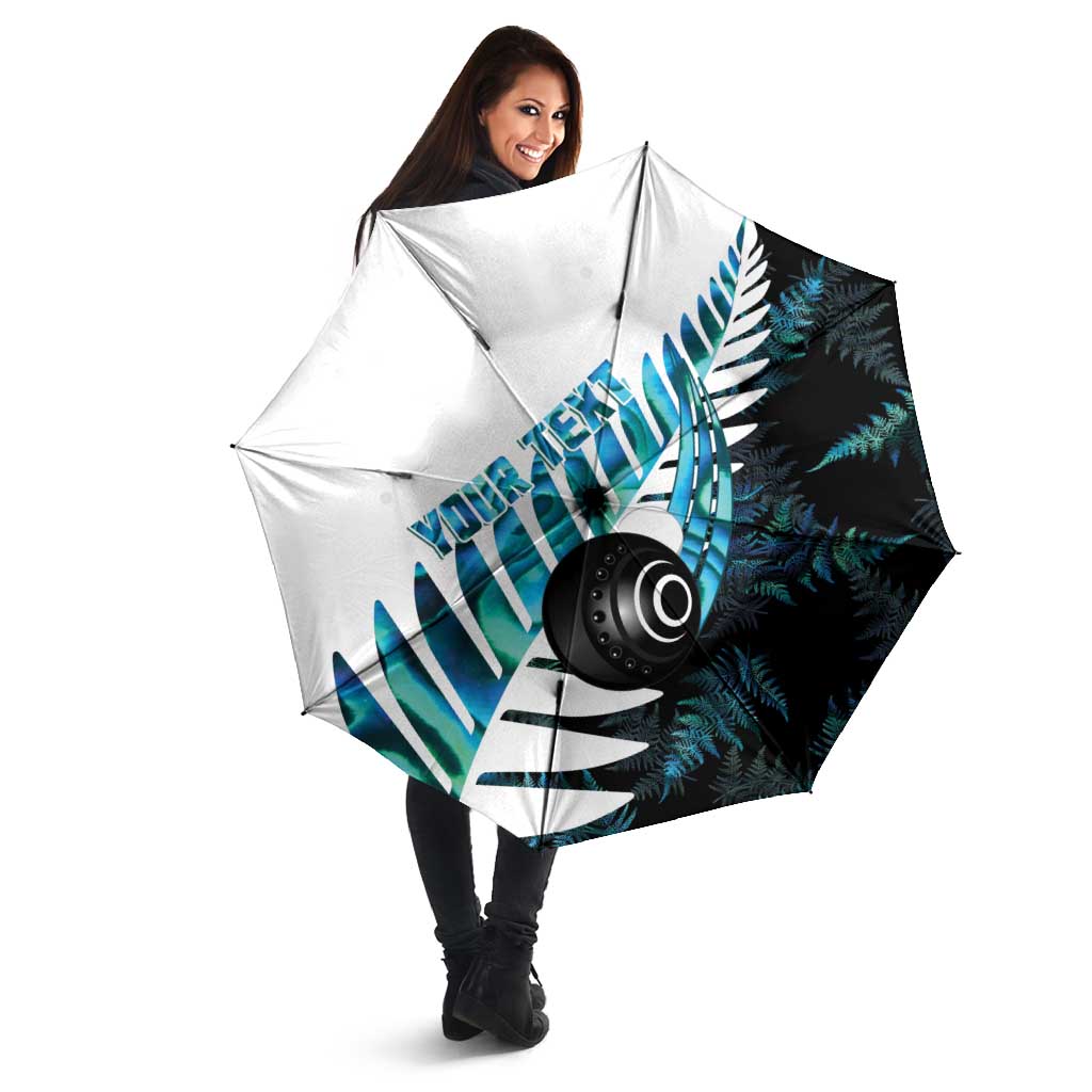 New Zealand Lawn Bowls Custom Umbrella Aotearoa Silver Fern Paua Shell - Aussie Hoodie