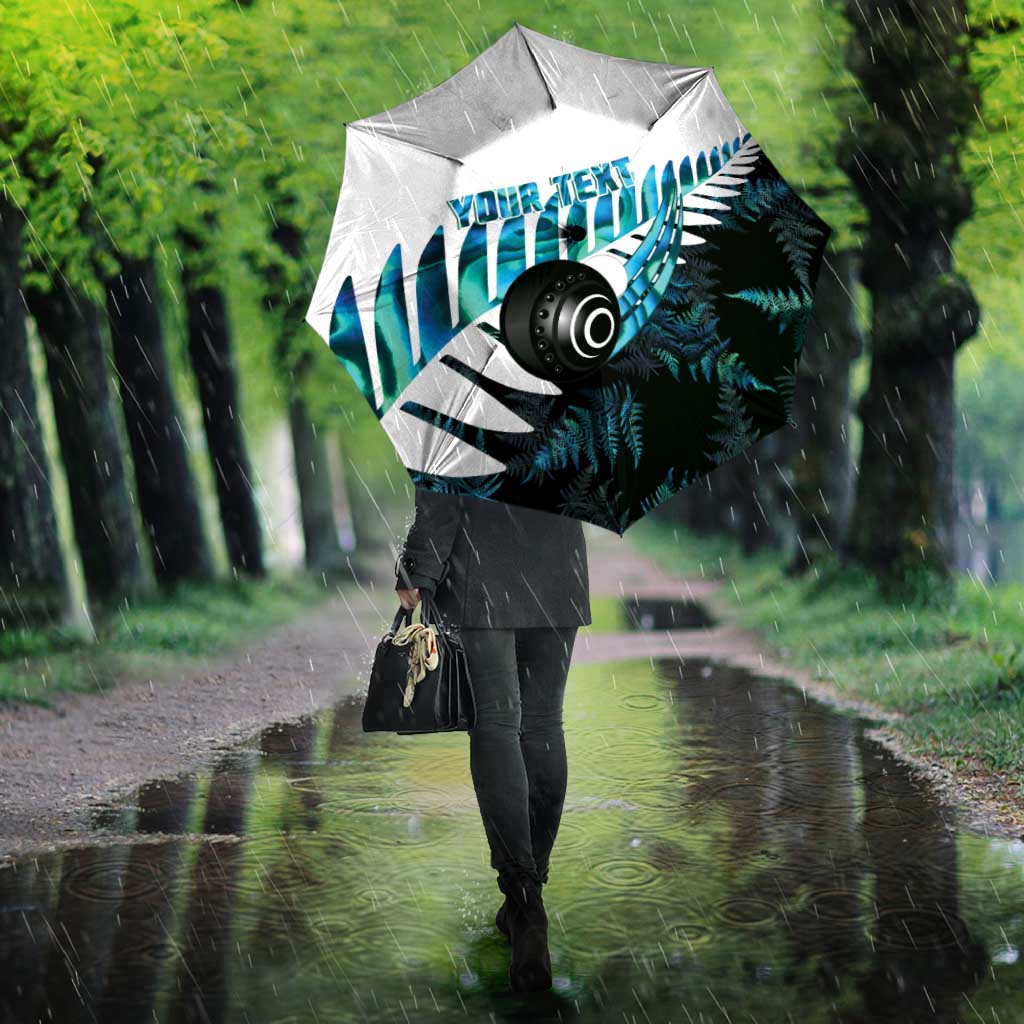 New Zealand Lawn Bowls Custom Umbrella Aotearoa Silver Fern Paua Shell - Aussie Hoodie