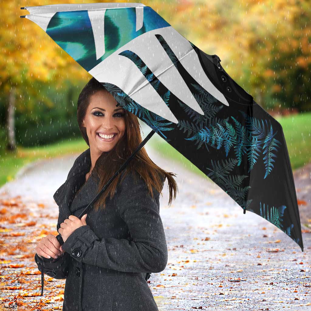 New Zealand Lawn Bowls Custom Umbrella Aotearoa Silver Fern Paua Shell - Aussie Hoodie