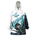 New Zealand Lawn Bowls Custom Wearable Blanket Hoodie Aotearoa Silver Fern Paua Shell - Aussie Hoodie