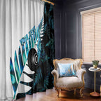 New Zealand Lawn Bowls Custom Window Curtain Aotearoa Silver Fern Paua Shell - Aussie Hoodie