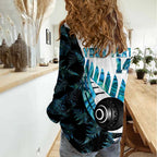 New Zealand Lawn Bowls Custom Women Casual Shirt Aotearoa Silver Fern Paua Shell - Aussie Hoodie