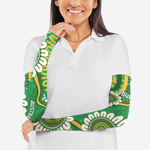Bowls Australia Custom Arm Sleeves Aboriginal Art National Color - Aussie Hoodie