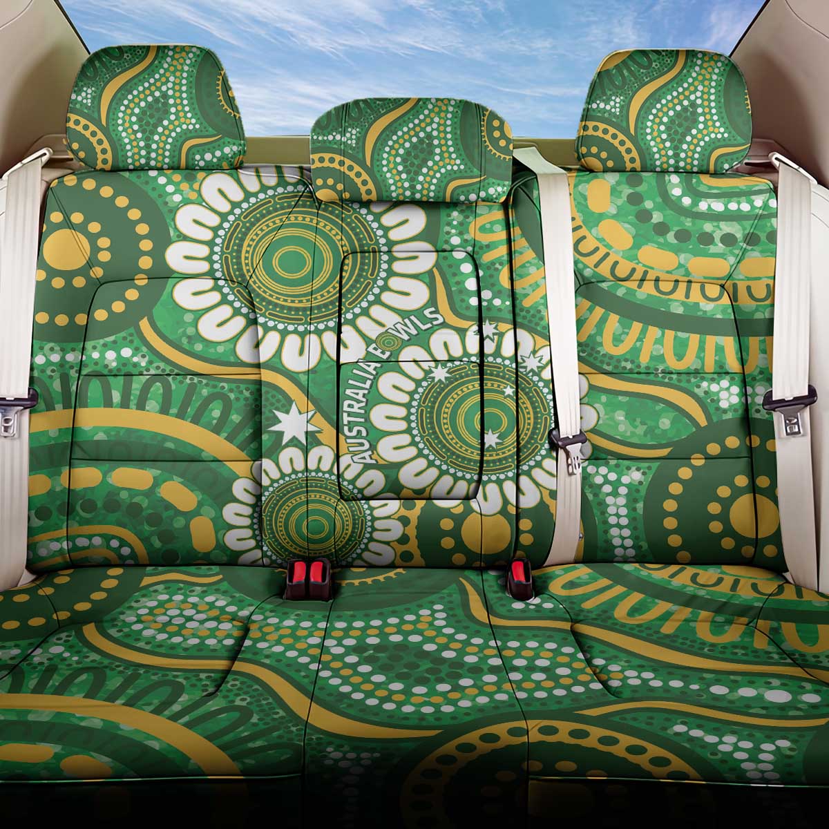 Bowls Australia Back Car Seat Cover Aboriginal Art National Color - Aussie Hoodie