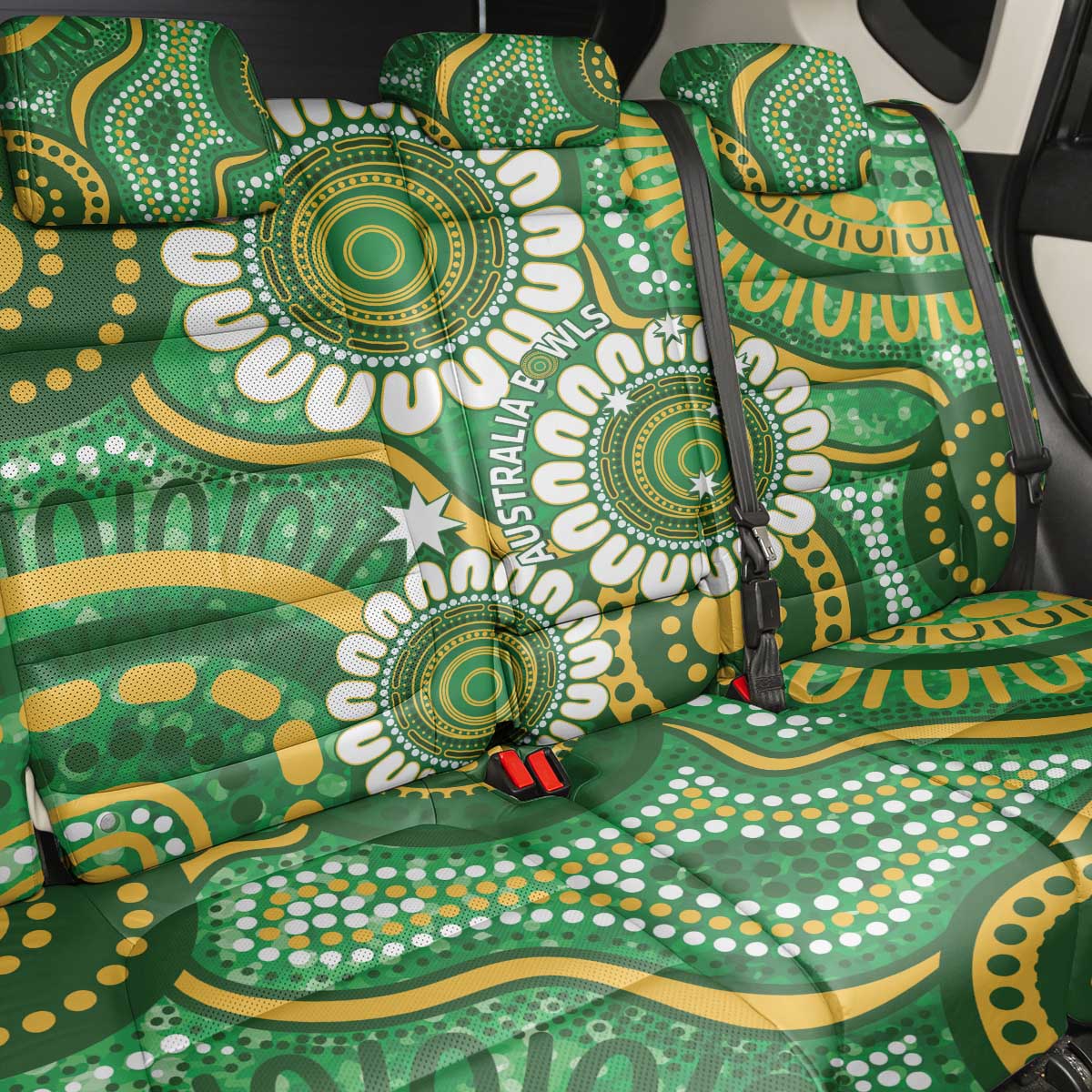 Bowls Australia Back Car Seat Cover Aboriginal Art National Color - Aussie Hoodie