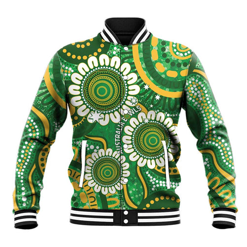 Bowls Australia Custom Baseball Jacket Aboriginal Art National Color - Aussie Hoodie