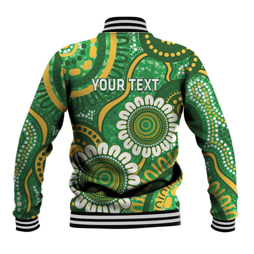 Bowls Australia Custom Baseball Jacket Aboriginal Art National Color - Aussie Hoodie