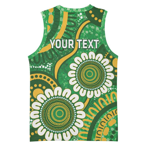 Bowls Australia Custom Basketball Jersey Aboriginal Art National Color - Aussie Hoodie