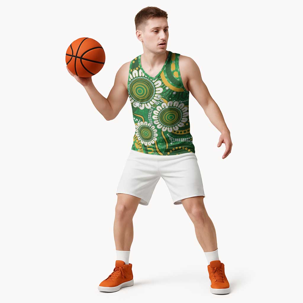 Bowls Australia Custom Basketball Jersey Aboriginal Art National Color - Aussie Hoodie