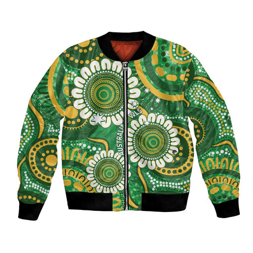 Bowls Australia Custom Bomber Jacket Aboriginal Art National Color - Aussie Hoodie