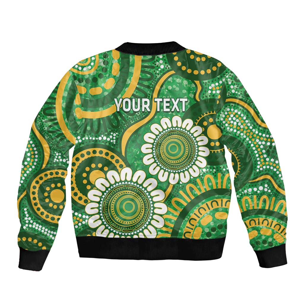 Bowls Australia Custom Bomber Jacket Aboriginal Art National Color - Aussie Hoodie
