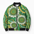 Bowls Australia Custom Bomber Puffer Jacket Aboriginal Art National Color - Aussie Hoodie