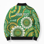 Bowls Australia Custom Bomber Puffer Jacket Aboriginal Art National Color - Aussie Hoodie
