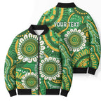 Bowls Australia Custom Bomber Puffer Jacket Aboriginal Art National Color - Aussie Hoodie