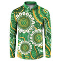 Bowls Australia Custom Button Sweatshirt Aboriginal Art National Color - Aussie Hoodie