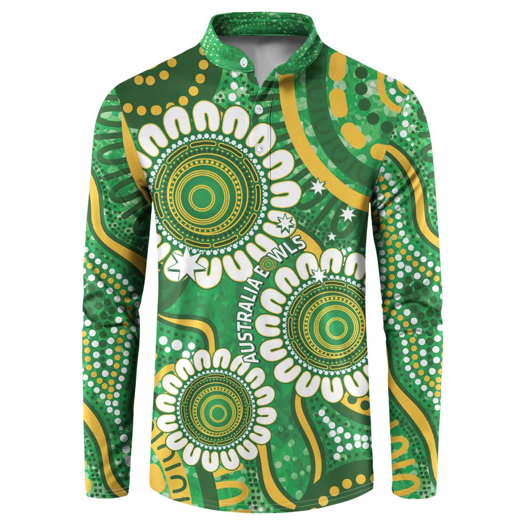 Bowls Australia Custom Button Sweatshirt Aboriginal Art National Color - Aussie Hoodie