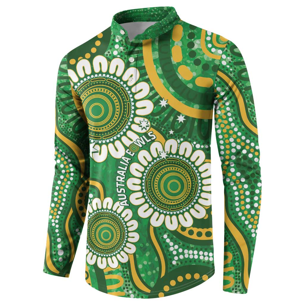 Bowls Australia Custom Button Sweatshirt Aboriginal Art National Color - Aussie Hoodie
