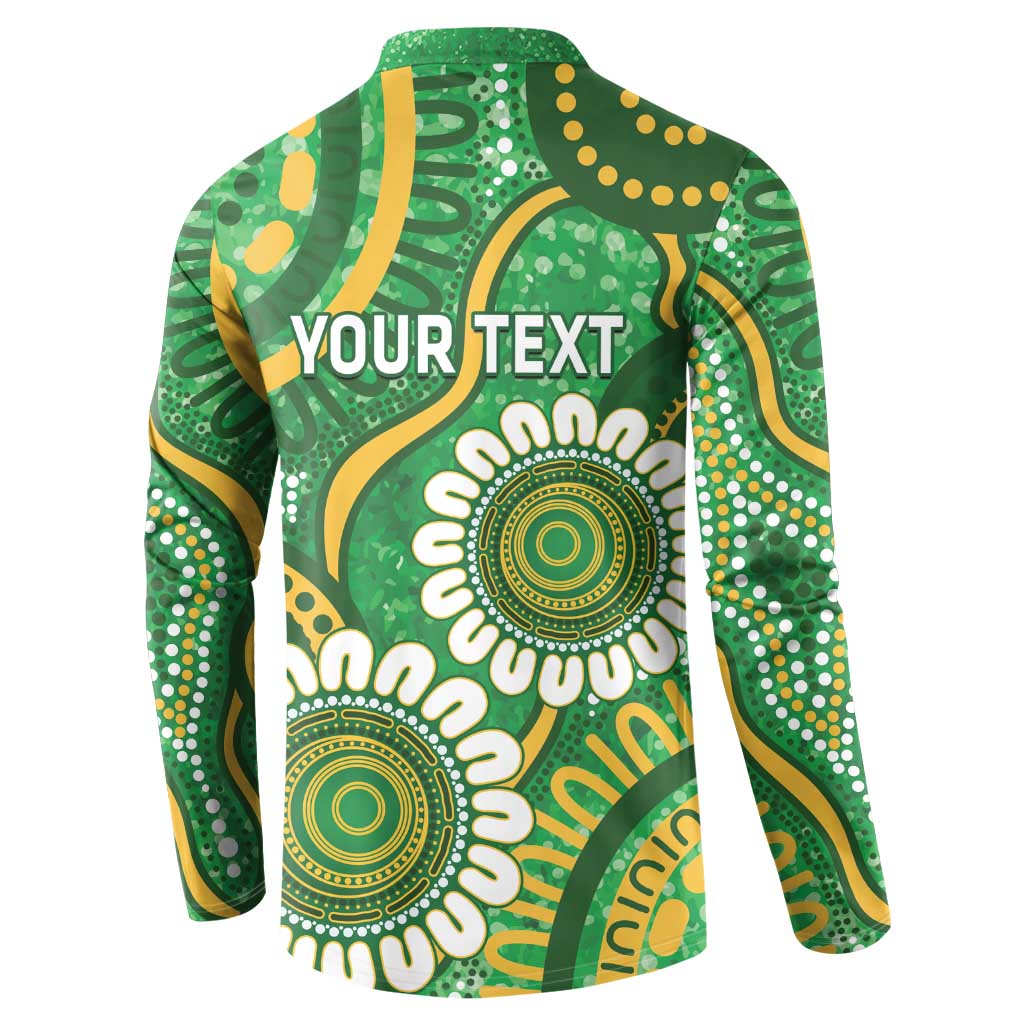 Bowls Australia Custom Button Sweatshirt Aboriginal Art National Color - Aussie Hoodie