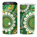 Bowls Australia Custom 4 in 1 Can Cooler Tumbler Aboriginal Art National Color - Aussie Hoodie