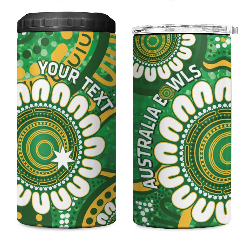 Bowls Australia Custom 4 in 1 Can Cooler Tumbler Aboriginal Art National Color - Aussie Hoodie