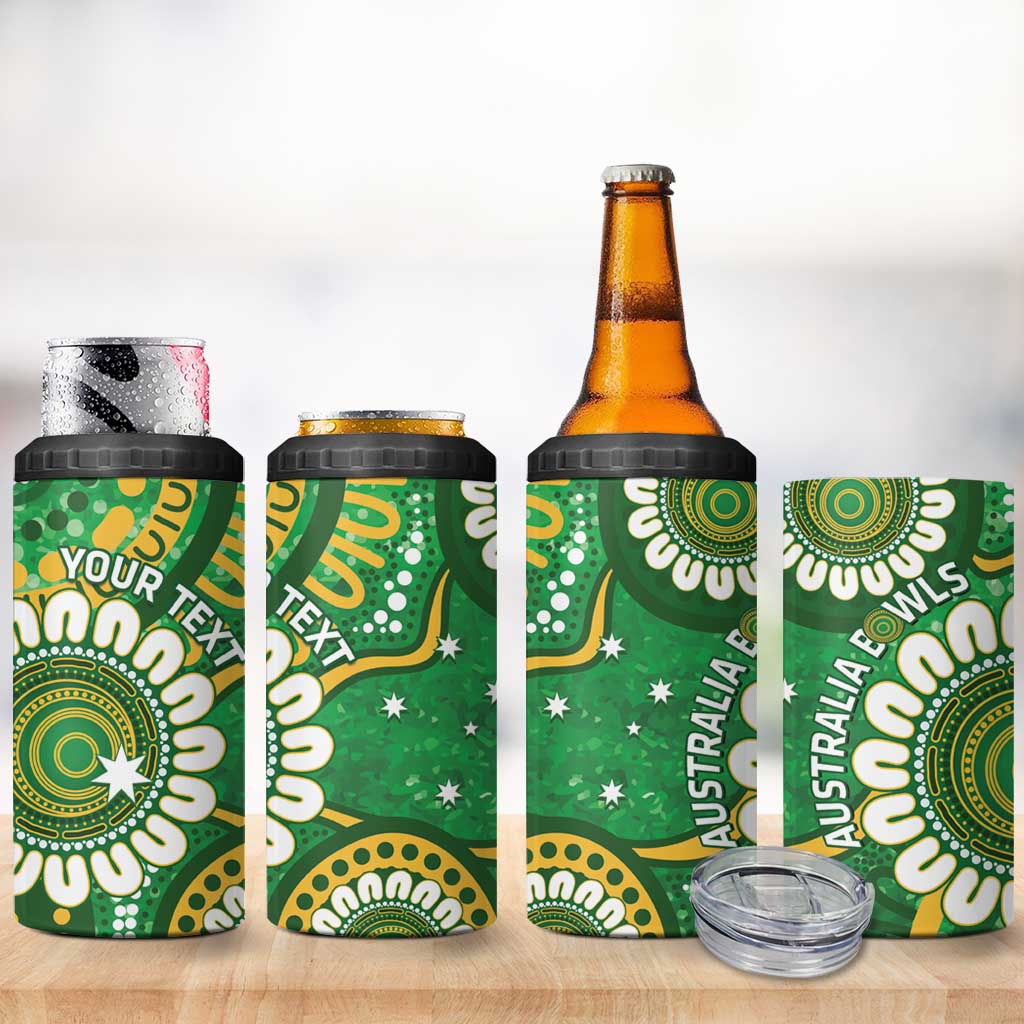 Bowls Australia Custom 4 in 1 Can Cooler Tumbler Aboriginal Art National Color - Aussie Hoodie