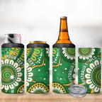 Bowls Australia Custom 4 in 1 Can Cooler Tumbler Aboriginal Art National Color - Aussie Hoodie