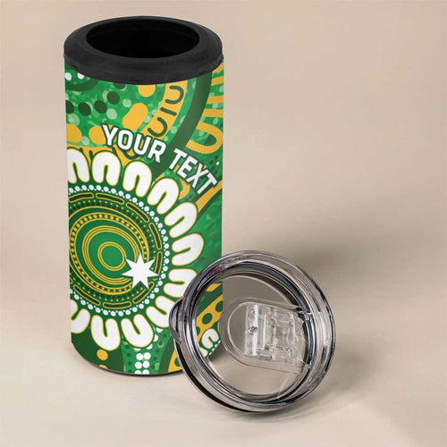 Bowls Australia Custom 4 in 1 Can Cooler Tumbler Aboriginal Art National Color - Aussie Hoodie