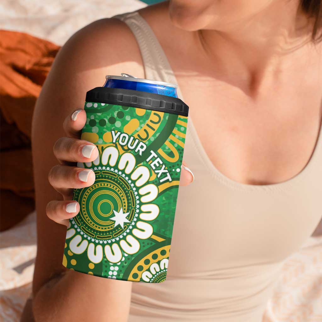 Bowls Australia Custom 4 in 1 Can Cooler Tumbler Aboriginal Art National Color - Aussie Hoodie