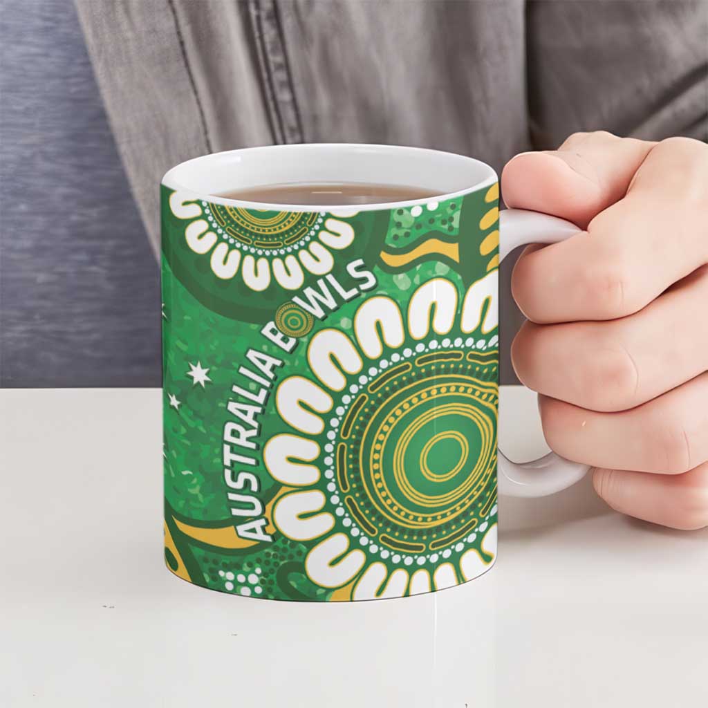 Bowls Australia Custom Ceramic Mug Aboriginal Art National Color - Aussie Hoodie