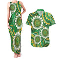 Bowls Australia Custom Couples Matching Tank Maxi Dress and Hawaiian Shirt Aboriginal Art National Color - Aussie Hoodie