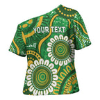 Bowls Australia Custom Cross Shoulder Shirt Aboriginal Art National Color - Aussie Hoodie