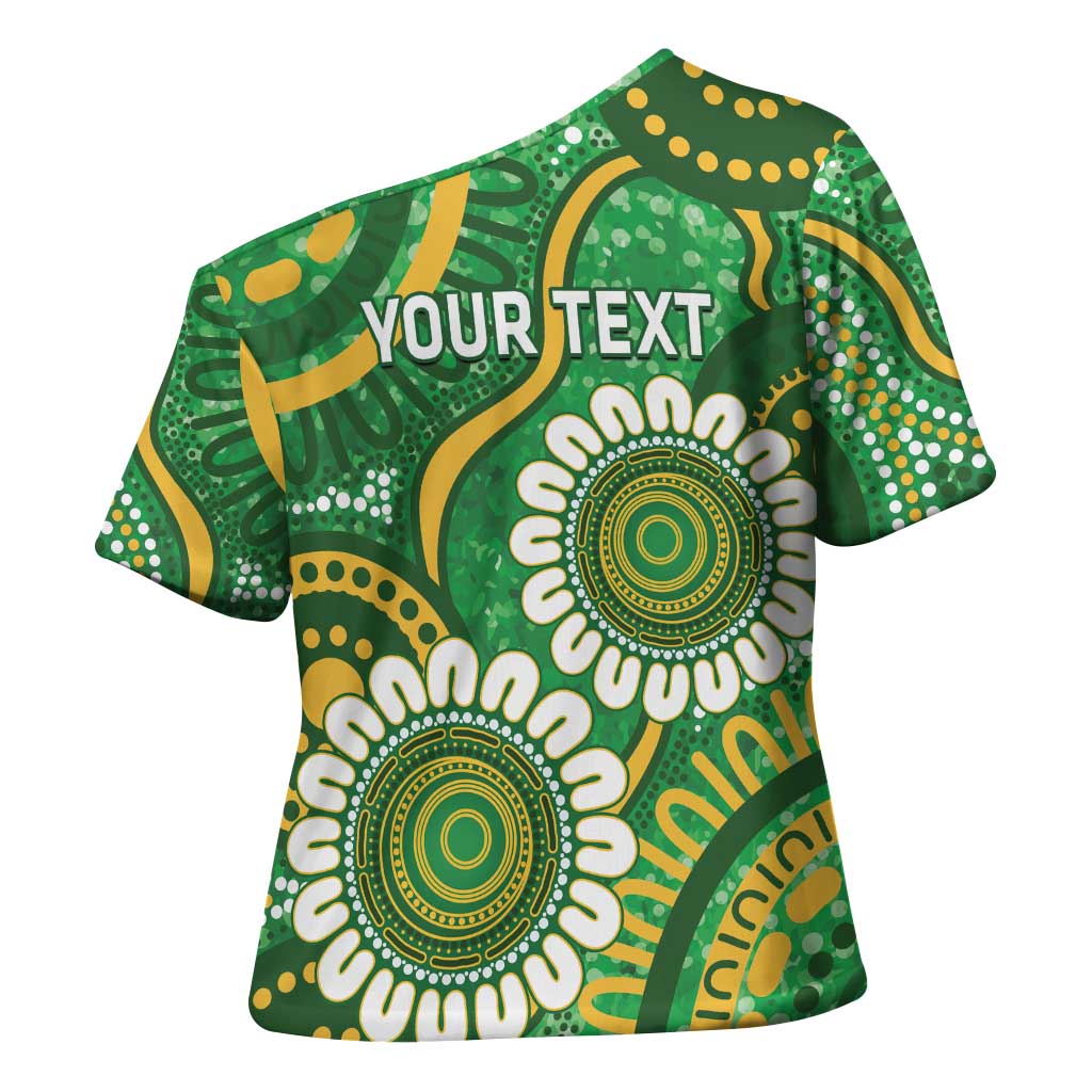 Bowls Australia Custom Cross Shoulder Shirt Aboriginal Art National Color - Aussie Hoodie