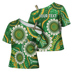 Bowls Australia Custom Cross Shoulder Shirt Aboriginal Art National Color - Aussie Hoodie