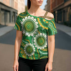 Bowls Australia Custom Cross Shoulder Shirt Aboriginal Art National Color - Aussie Hoodie