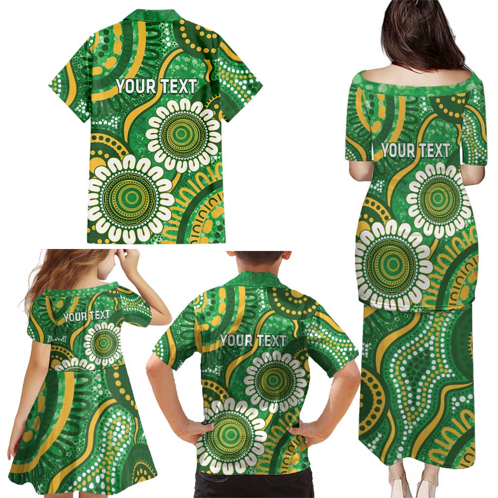 Bowls Australia Custom Family Matching Puletasi and Hawaiian Shirt Aboriginal Art National Color - Aussie Hoodie