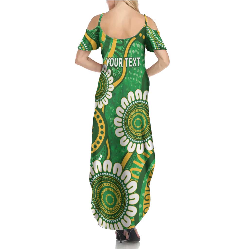 Bowls Australia Custom Family Matching Summer Maxi Dress and Hawaiian Shirt Aboriginal Art National Color - Aussie Hoodie