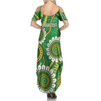 Bowls Australia Custom Family Matching Summer Maxi Dress and Hawaiian Shirt Aboriginal Art National Color - Aussie Hoodie