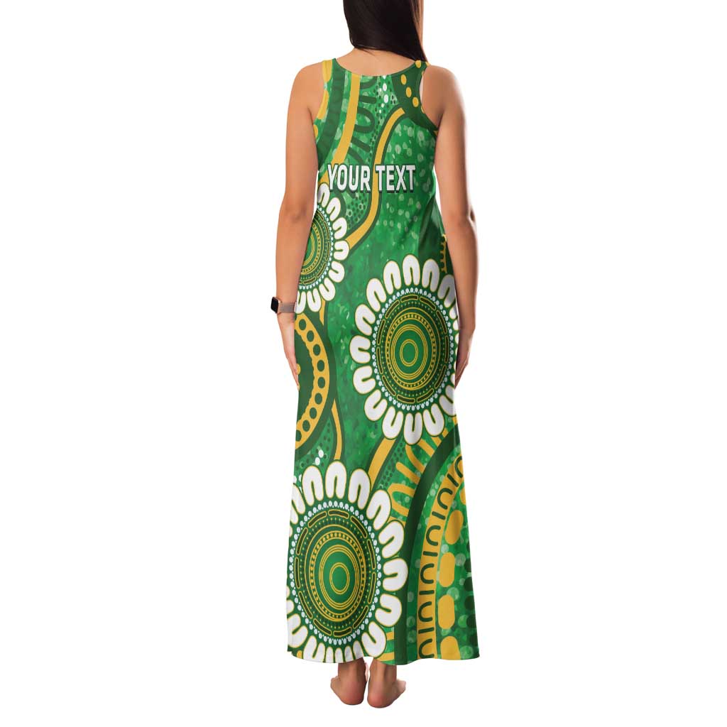 Bowls Australia Custom Family Matching Tank Maxi Dress and Hawaiian Shirt Aboriginal Art National Color - Aussie Hoodie