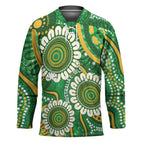 Bowls Australia Custom Hockey Jersey Aboriginal Art National Color - Aussie Hoodie