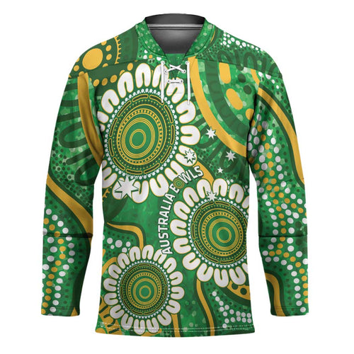Bowls Australia Custom Hockey Jersey Aboriginal Art National Color - Aussie Hoodie