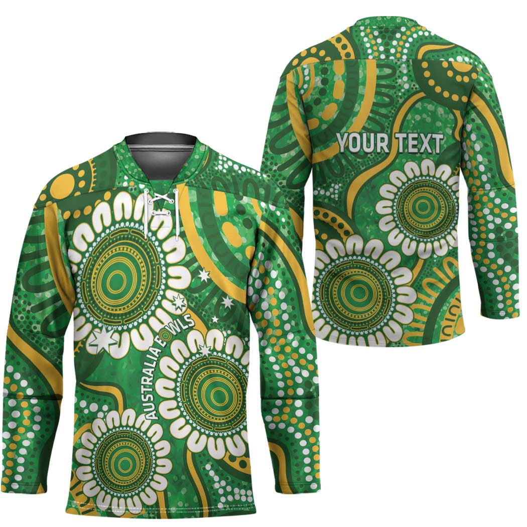 Bowls Australia Custom Hockey Jersey Aboriginal Art National Color - Aussie Hoodie