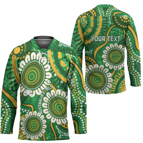 Bowls Australia Custom Hockey Jersey Aboriginal Art National Color - Aussie Hoodie