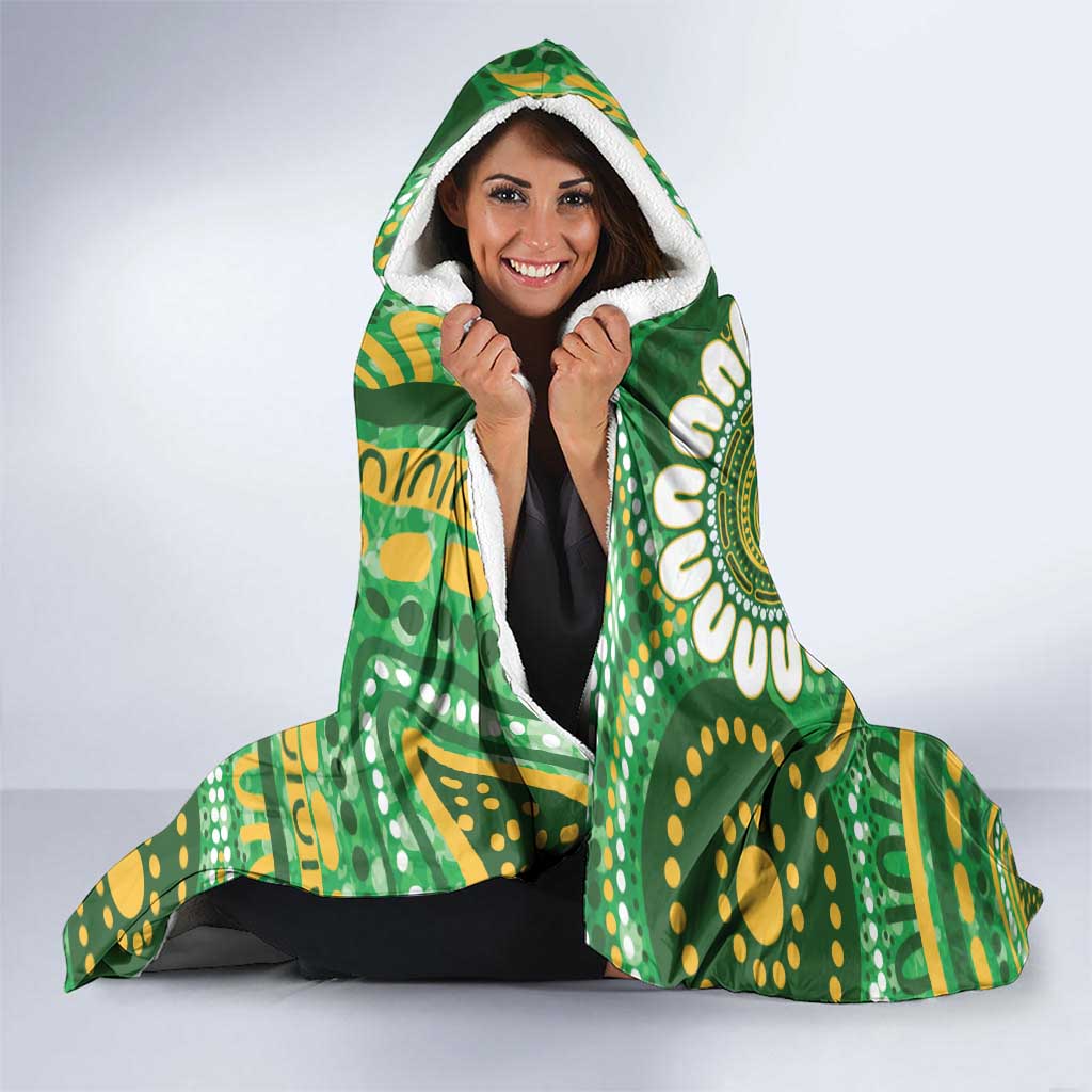 Bowls Australia Hooded Blanket Aboriginal Art National Color - Aussie Hoodie