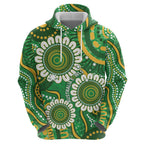 Bowls Australia Custom Hoodie Aboriginal Art National Color - Aussie Hoodie